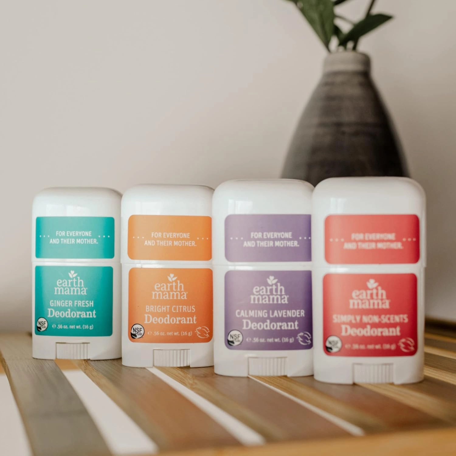 Earth Mama Mini Deodorant Travel Set | Safe for Sensitive Skin, Pregnancy and Breastfeeding, Contains Organic Calendula with No Fragrance Chemicals 0.56 Ounce (Pack of 4)