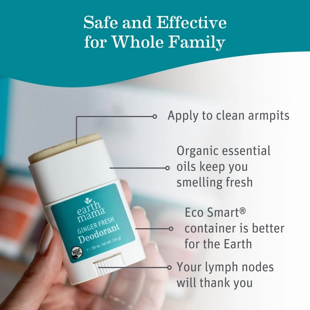 Earth Mama Mini Deodorant Travel Set | Safe for Sensitive Skin, Pregnancy and Breastfeeding, Contains Organic Calendula with No Fragrance Chemicals 0.56 Ounce (Pack of 4)