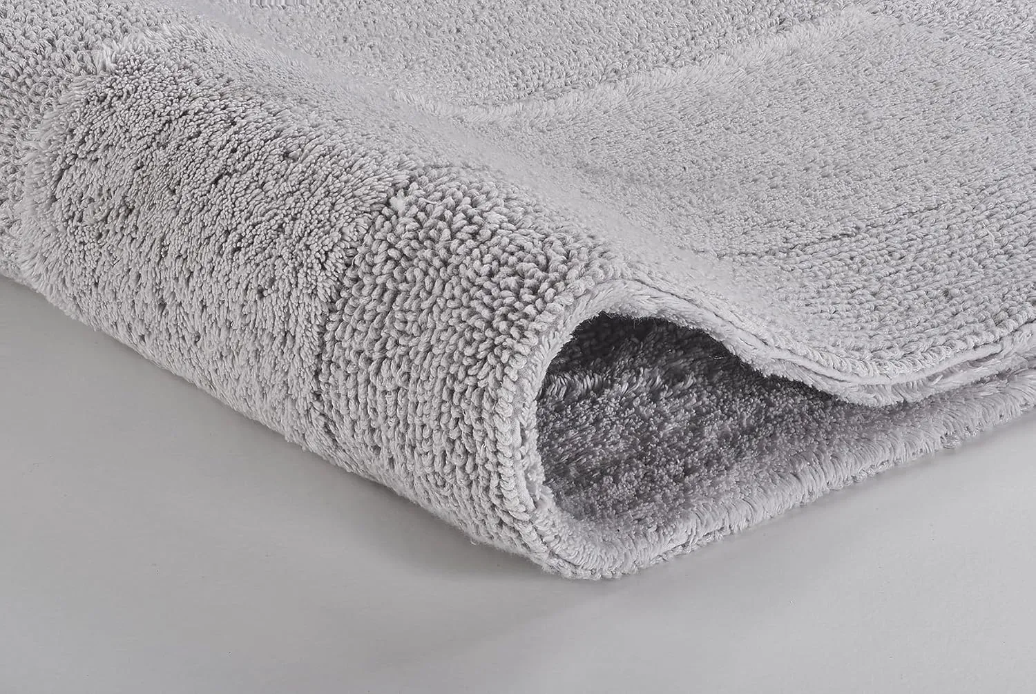 Eco Living Havanna Reversible Cotton Bathroom Rug (21.7 x 25.6in, Silver Grey)