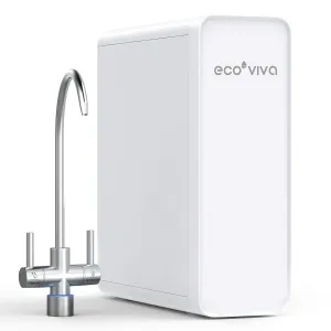 Ecoviva Under Sink Reverse Osmosis System, Fast Dispense Mode, No Drilling Required, 8-Stage Water Filtration System, 600 GPD Water Purifier, 2.5:1 Pure to Drain, Reduce PFAS, NSF/ANSI 58 Certified