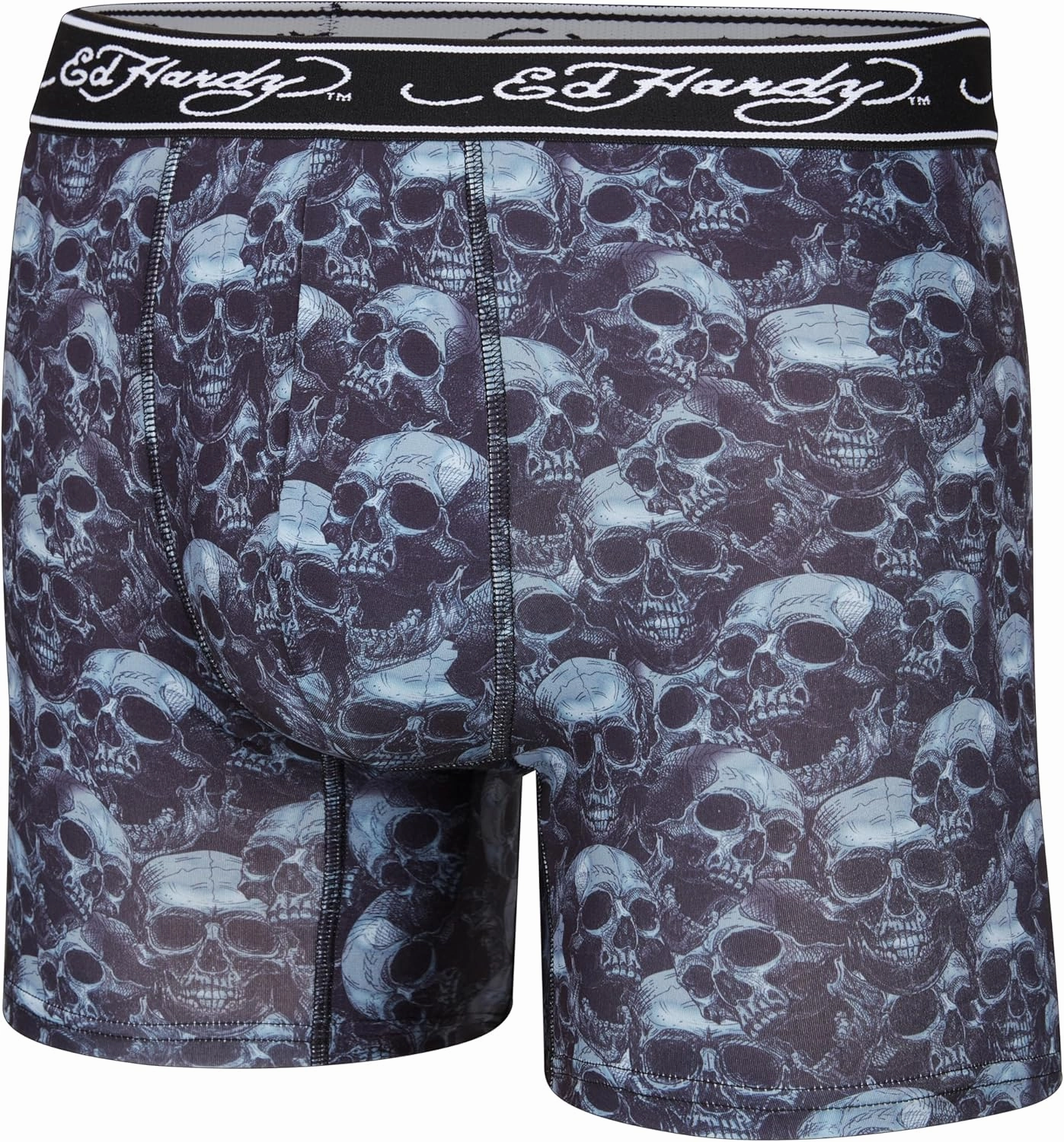 ED HARDY Men's Boxer Briefs 4 Pack, Soft Fabric Underwear, Pull-On Closure, Machine Washable Comfortable Stretch Boxers