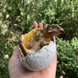 EDAGE Ankylosaurus Baby Egg Figure Jurassic Ankylosauridae Dinosaur Realistic Animal Models Educational Painted Figure Toys Dinos Collector Decor Gift Birthday for Adult (Gray)