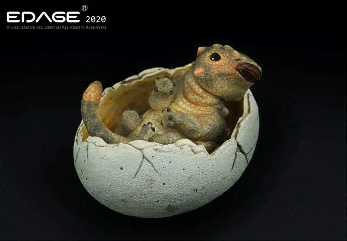 EDAGE Ankylosaurus Baby Egg Figure Jurassic Ankylosauridae Dinosaur Realistic Animal Models Educational Painted Figure Toys Dinos Collector Decor Gift Birthday for Adult (Gray)