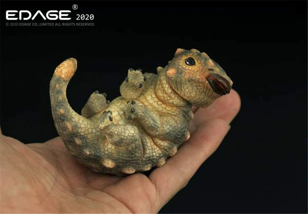 EDAGE Ankylosaurus Baby Egg Figure Jurassic Ankylosauridae Dinosaur Realistic Animal Models Educational Painted Figure Toys Dinos Collector Decor Gift Birthday for Adult (Gray)