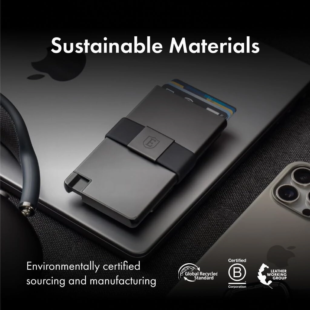 Ekster Cardholder Pro All-Metal Wallet for Men | Metal Wallets with RFID Blocking Layer | Slim & Minimalist Aluminum Wallet with Push Button for Quick Card Access | Space Grey