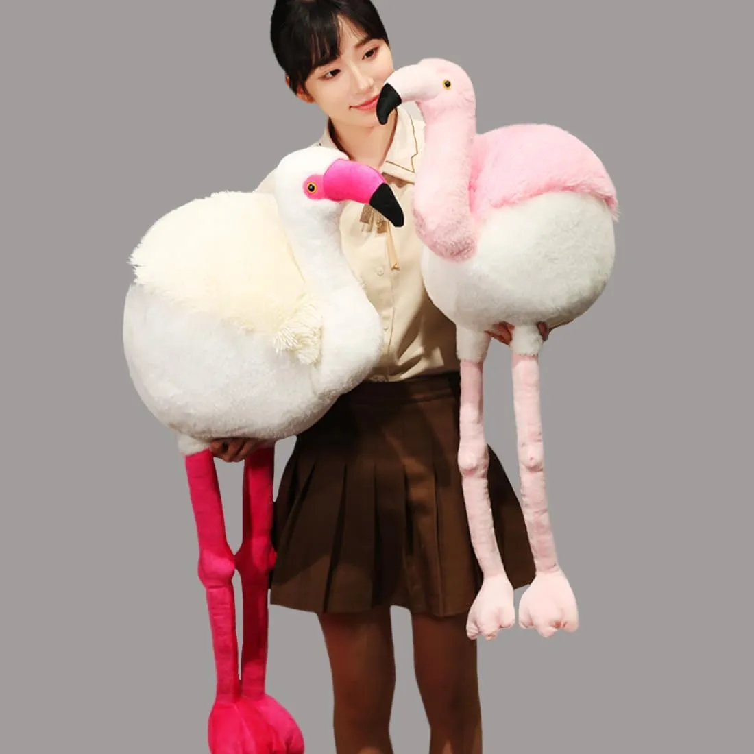 ELAINREN Ultra-Soft Flamingo Stuffed Pillow Large Lifelike Flamingo Plush Toy Realistic Flamingo Plushie Doll Gifts/37.4''