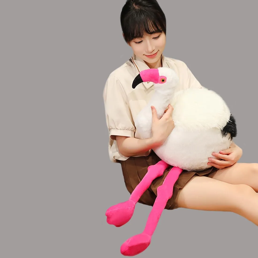 ELAINREN Ultra-Soft Flamingo Stuffed Pillow Large Lifelike Flamingo Plush Toy Realistic Flamingo Plushie Doll Gifts/37.4''