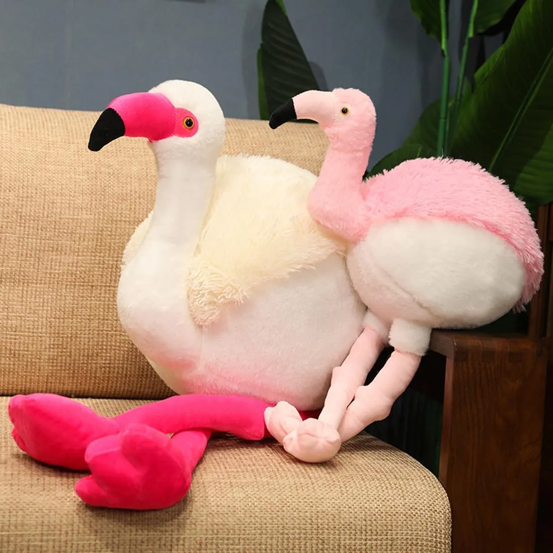 ELAINREN Ultra-Soft Flamingo Stuffed Pillow Large Lifelike Flamingo Plush Toy Realistic Flamingo Plushie Doll Gifts/37.4''