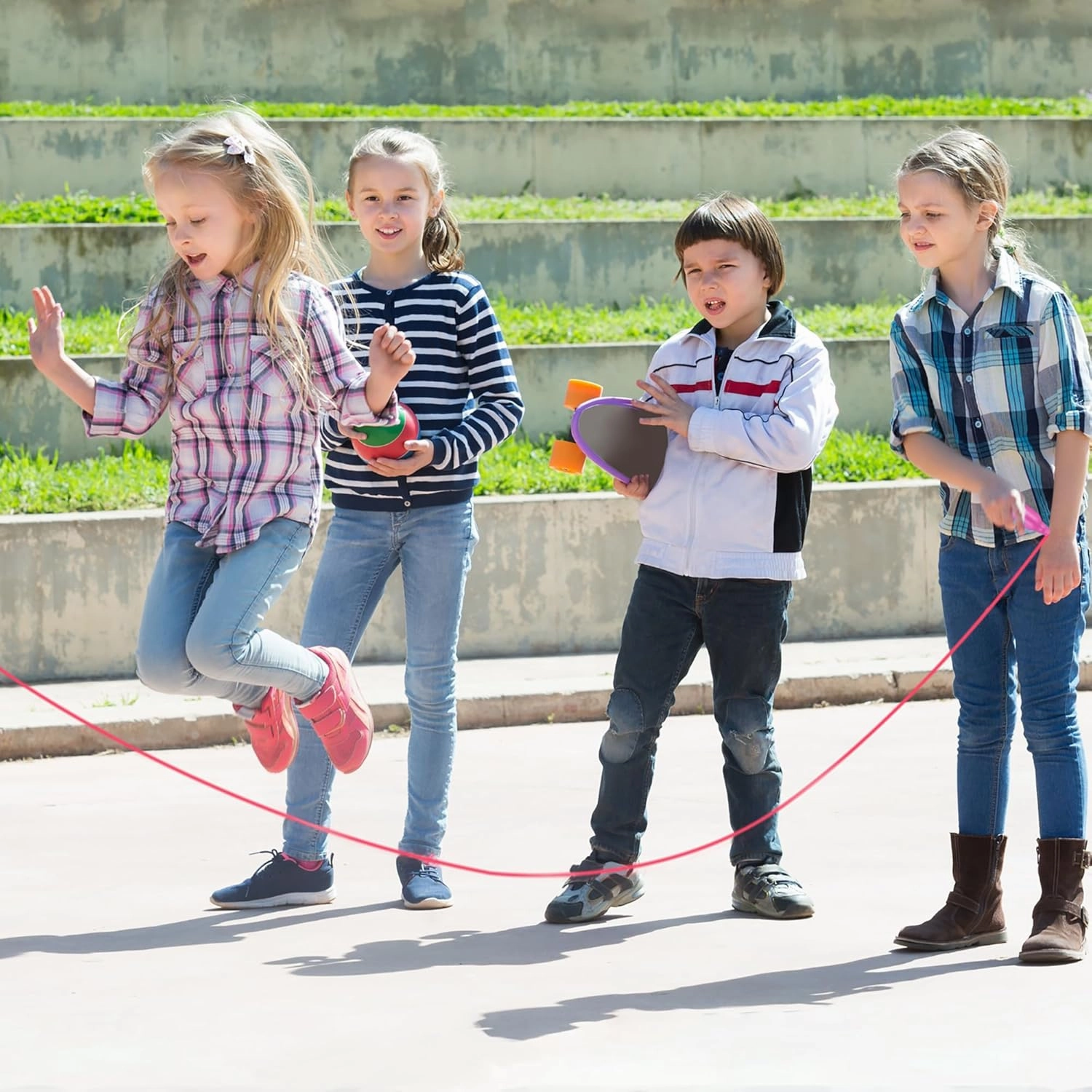 Elcoho 72 Pack Colorful Kids Jump Rope Set Great Party Favor Adjustable Plastic Kids Jump Rope Skipping Rope Outdoor Jump Ropes Great Party Favor