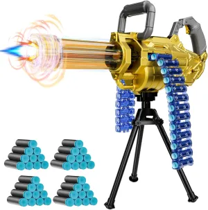 Electronic Toy Gun for Boys,Automatic Gatling Toy Guns Soft Foam Bullets with Rotating and Led Light,Outdoor Toys for Kids Ages 8-12