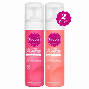 eos Shea Better Shaving Cream for Women Variety Pack - Pomegranate Raspberry   Pink Citrus, Shave Cream, Skin Care and Lotion with Shea Butter and Aloe, 24 Hour Hydration, 7 Fl Oz, Pack of 2