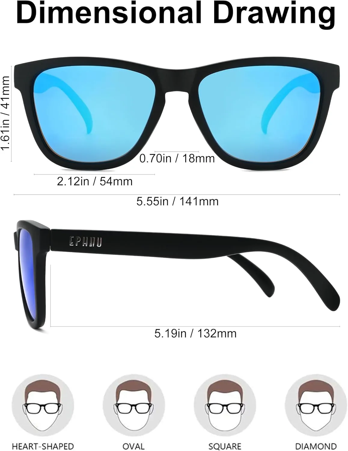 EPHIU Polarized Sports Sunglasses for Men & Women – UV400 No Slip No Bounce Mirror Lenses for Running/Cycling/Hiking