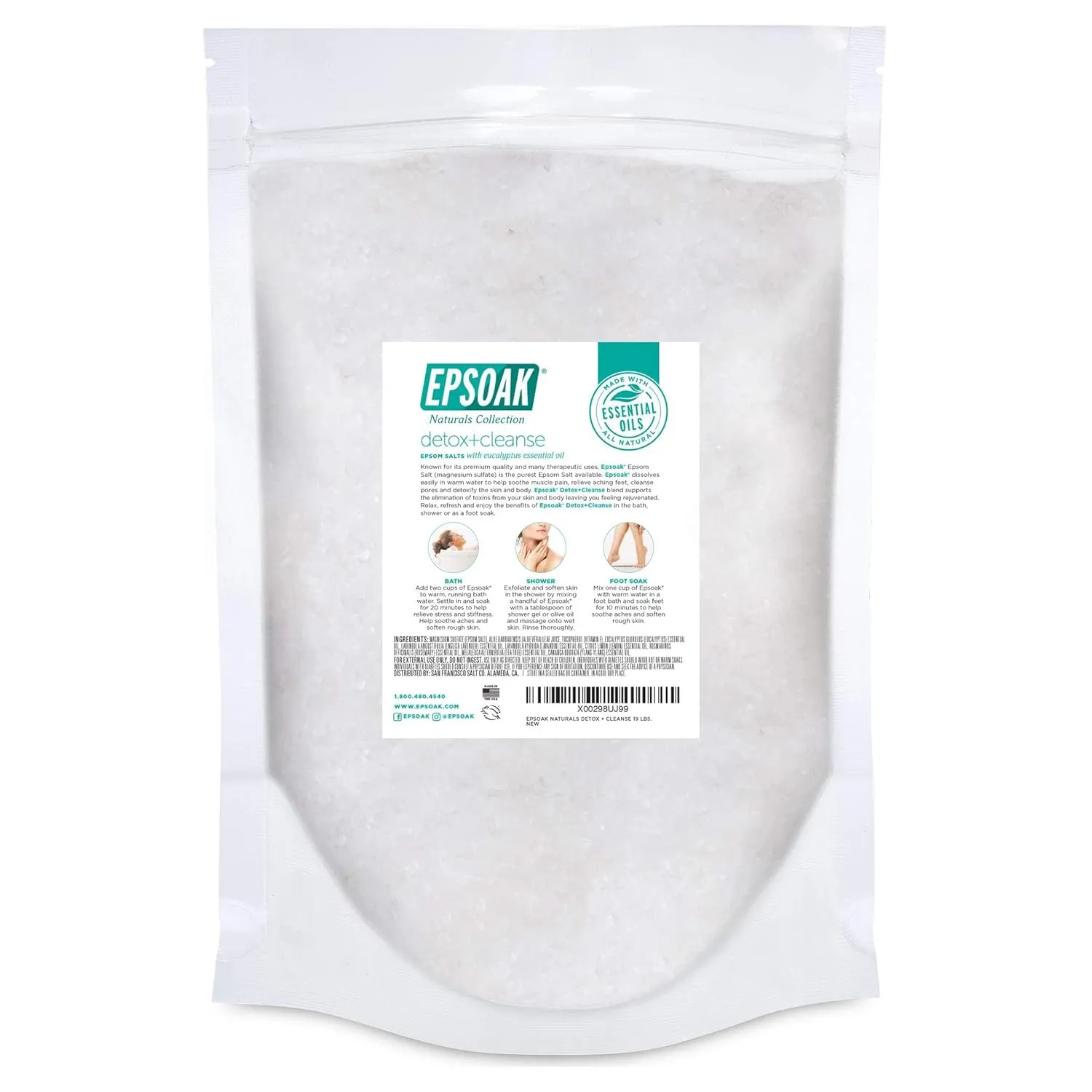 Epsoak Epsom Salt Detox   Cleanse 19 lbs.