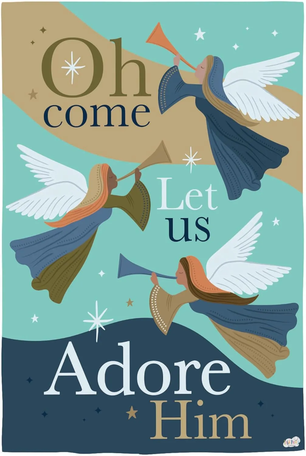 Evergreen Flag Oh Come Let Us Adore Him Welcome Garden Flags 12x18 Double Sided, Small Garden Flags for Outside, Christmas Garden Flag, Winter Yard Flags Outdoor Decoration