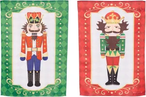 Evergreen Flag Trio Nutcracker Reversible Welcome Garden Flags 12x18 Double Sided, Small Garden Flags for Outside, Christmas Garden Flag, Winter Yard Flags Outdoor Decoration