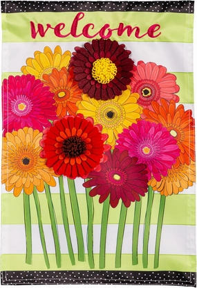 Evergreen Flag Gerbera Daisies Bouquet Summer Garden Flag, Flowers Garden Flags 12x18 Double Sided for Outside, Outdoor house Flags for All Season