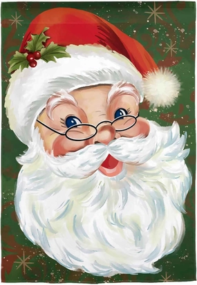Evergreen Flag Merry Santa Welcome Garden Flags 12x18 Double Sided, Small Garden Flags for Outside, Christmas Garden Flag, Winter Yard Flags Outdoor Decoration