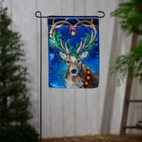 Evergreen Flag Santa's Reindeer Welcome Garden Flags 12x18 Double Sided, Small Garden Flags for Outside, Christmas Garden Flag, Winter Yard Flags Outdoor Decoration