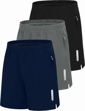 EXARUS Boys Athletic Shorts 4"/6" Quick Dry Lightweight Adjustable Elastic Waist Pockets Basketball Soccer Running