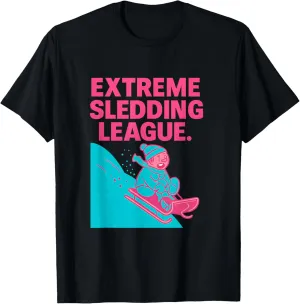 Extreme Sledding League Hot Pink Turquoise Pop Art T-Shirt