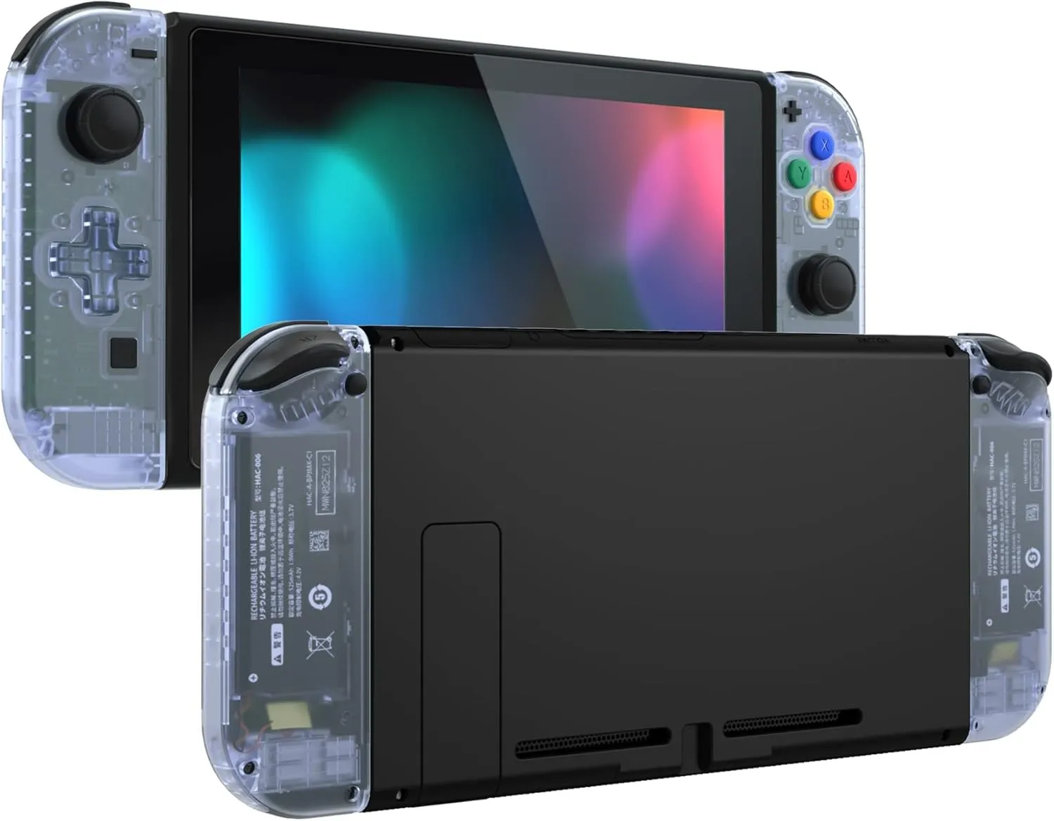 eXtremeRate Glacier Blue Joycon Handheld Controller Housing (D-Pad Version) with Colorful Buttons, DIY Replacement Shell Case for Nintendo Switch & Switch OLED Joy-Con – Console Shell NOT Included