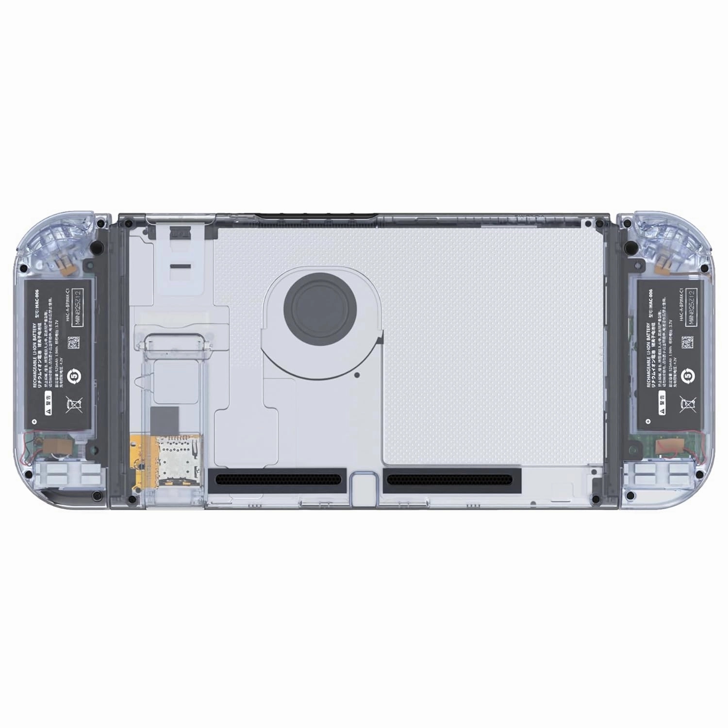 eXtremeRate DIY Replacement Shell Buttons for Nintendo Switch, Crystal Glacier Blue Custom Back Plate for Switch Console, Housing Case with Colorful Buttons for Joycon Handheld - No Controller