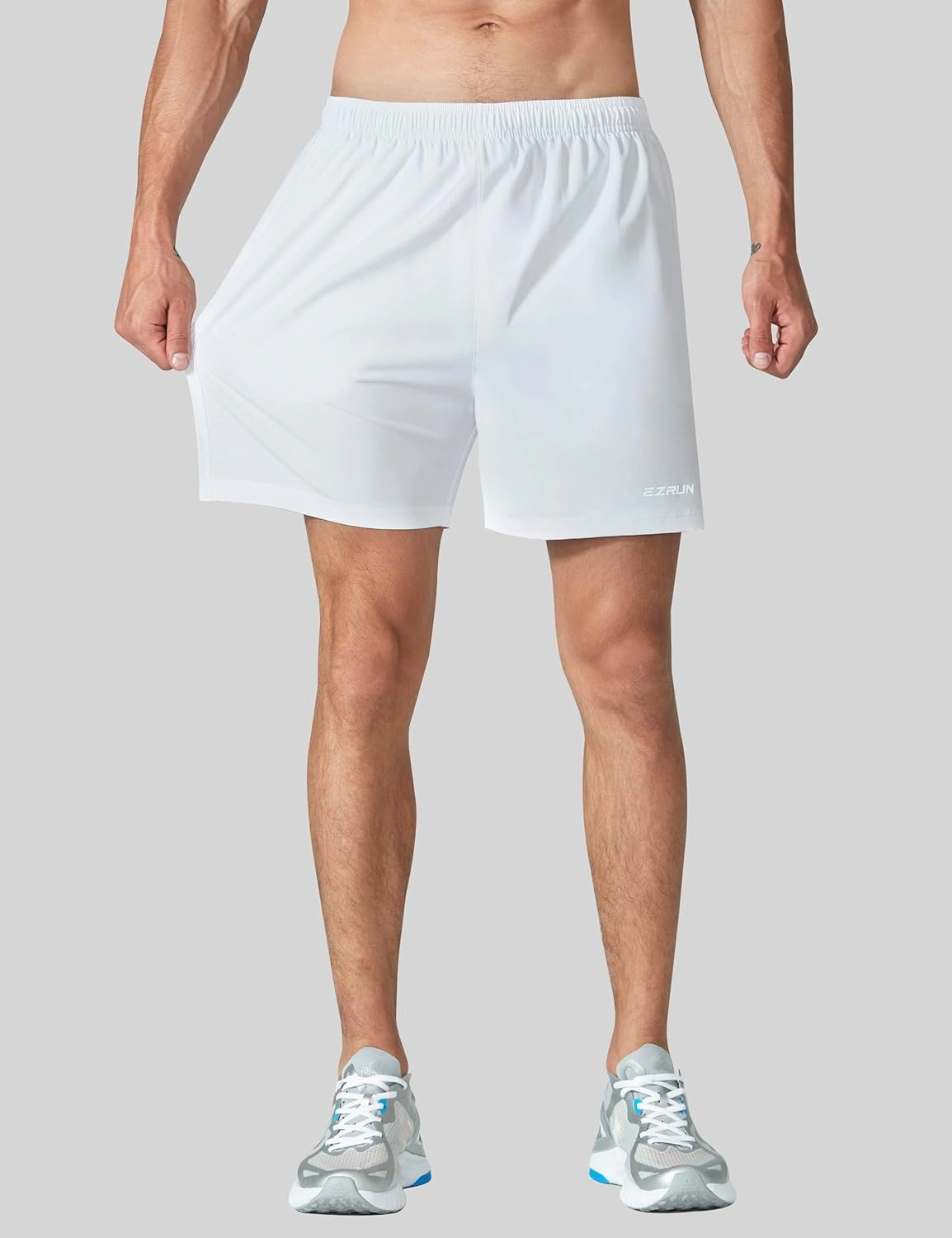 EZRUN Men's 5 Inches Running Workout Shorts Quick Dry Lightweight Athletic Shorts with Liner Zipper Pockets