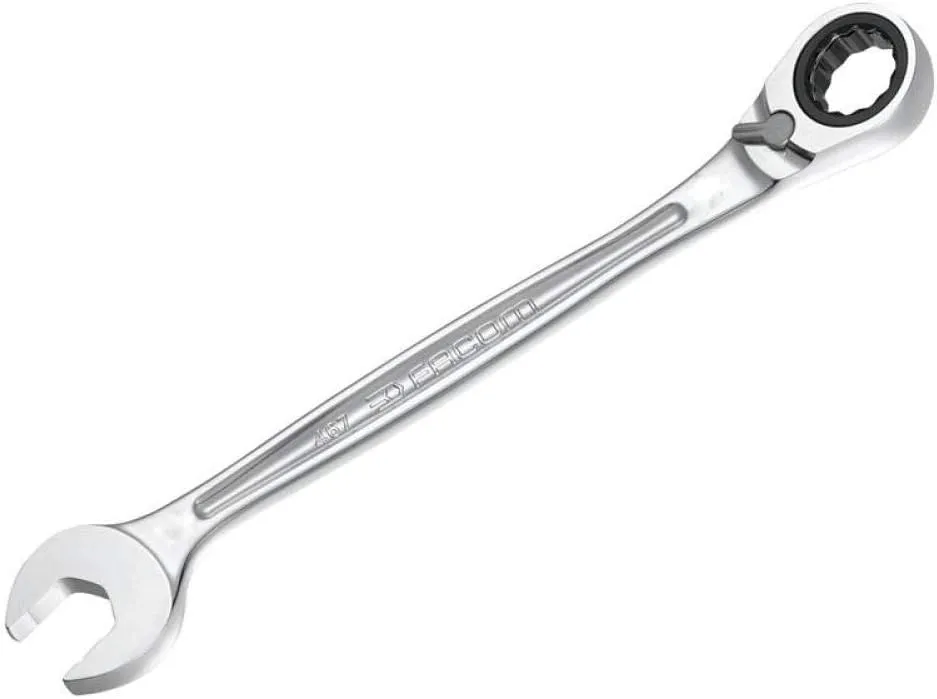 Facom 467B.17 Anti Slip Combination Ratcheting Spanner, 17mm