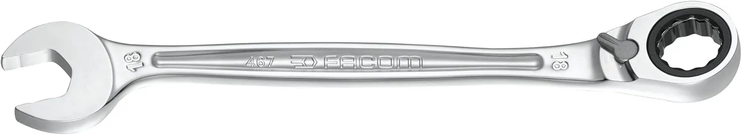 Facom 467B.7 Anti Slip Combination Ratcheting Spanner, 7mm
