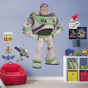 Fathead Toy Story 4: Buzz Lightyear-Huge Officially Licensed Disney/Pixar Removable Wall Decal, Premium - with Ancillary