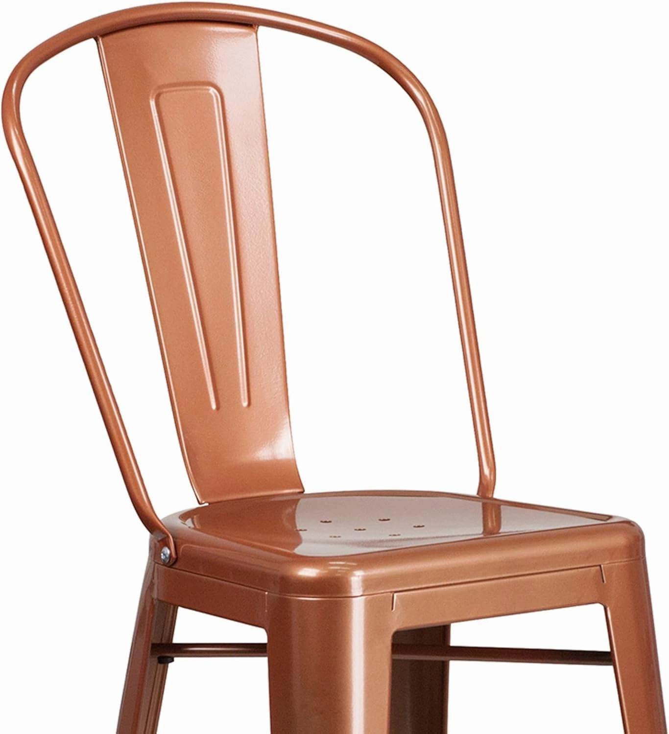 Flash Furniture Commercial Grade 30" High Copper Metal Indoor-Outdoor Barstool with Back