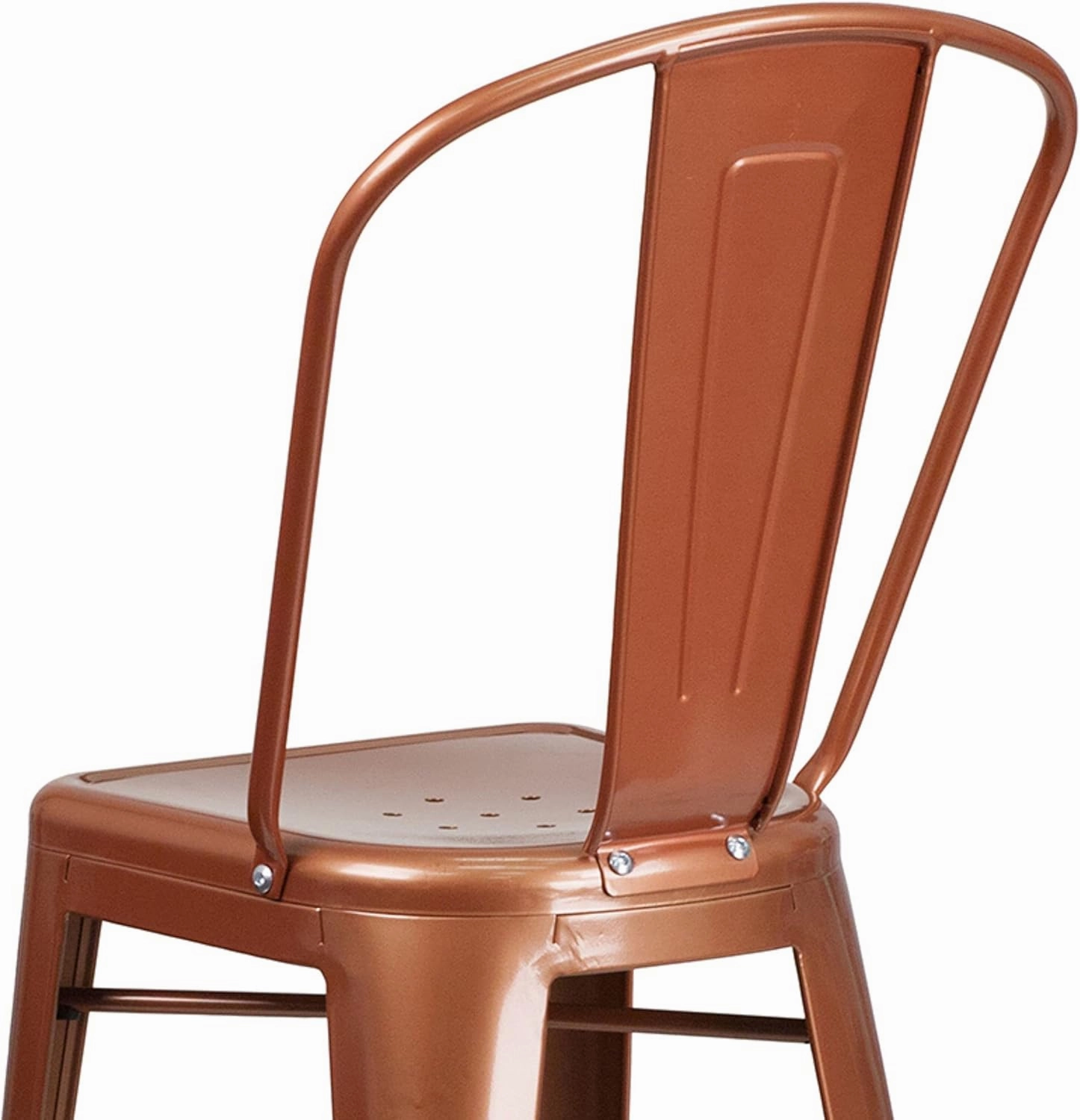 Flash Furniture Commercial Grade 30" High Copper Metal Indoor-Outdoor Barstool with Back