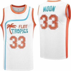 Flint Tropics Jackie Moon #33 Coffee Black #7 Semi Pro 90s Hip Hop Clothes for Party Men Basketball Jersey S-3XL