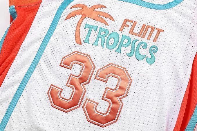 Flint Tropics Jackie Moon #33 Coffee Black #7 Semi Pro 90s Hip Hop Clothes for Party Men Basketball Jersey S-3XL