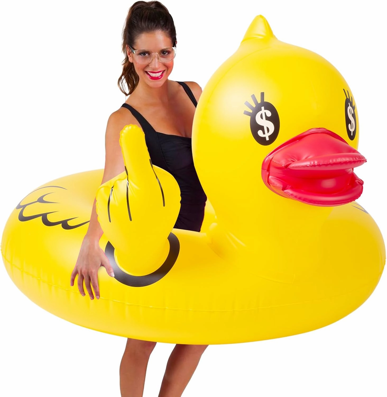 Float Joy Funny Pool Floats Adult Large Rubber Ducks for Jeeps Inflatable Duck Pool Float Giant Jeep Ducks for Ducking Big Rubber Duck Blow Up Duck Floaties Pool Toys