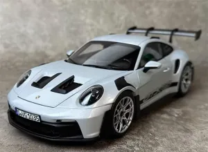 FloZ for NOREV for Porsche for 911 for 992 for GT3 for RS Ice Gray Silver Wheels 1:18 Car Pre-Built Model
