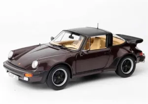 FloZ for NOREV for Porsche for 911 for Turbo for Targa Convertible 1987 Brown 1:18 Car Pre-Built Model