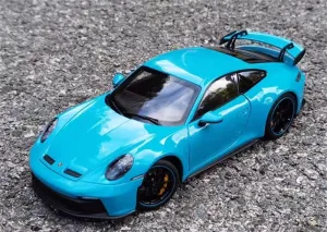 FloZ for NOREV for Porsche New for 911 for 992 for GT3 2021 Blue with Tail fin 1:18 Car Pre-Built Model
