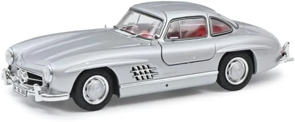 FloZ for Schuco for Mercedes for Benz for 300SL Silver red Interior Car 1:18 Truck Pre-Built Model