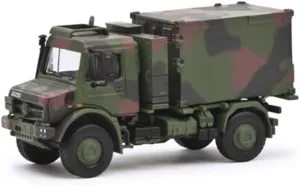 FloZ for Schuco for Mercedes for Benz for Unimog 5023 Armored Camouflage Military Vehicle 1:87 Tank Pre-Built Model