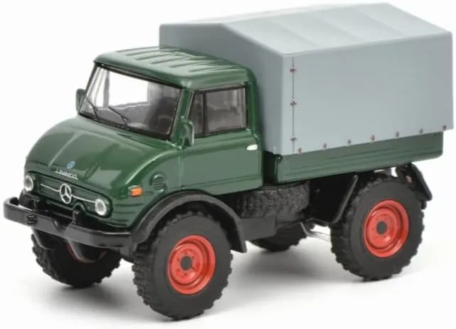 FloZ for Schuco for Mercedes for Benz for Unimog U406 DarkGreen 1/64 Truck Pre-Built Model
