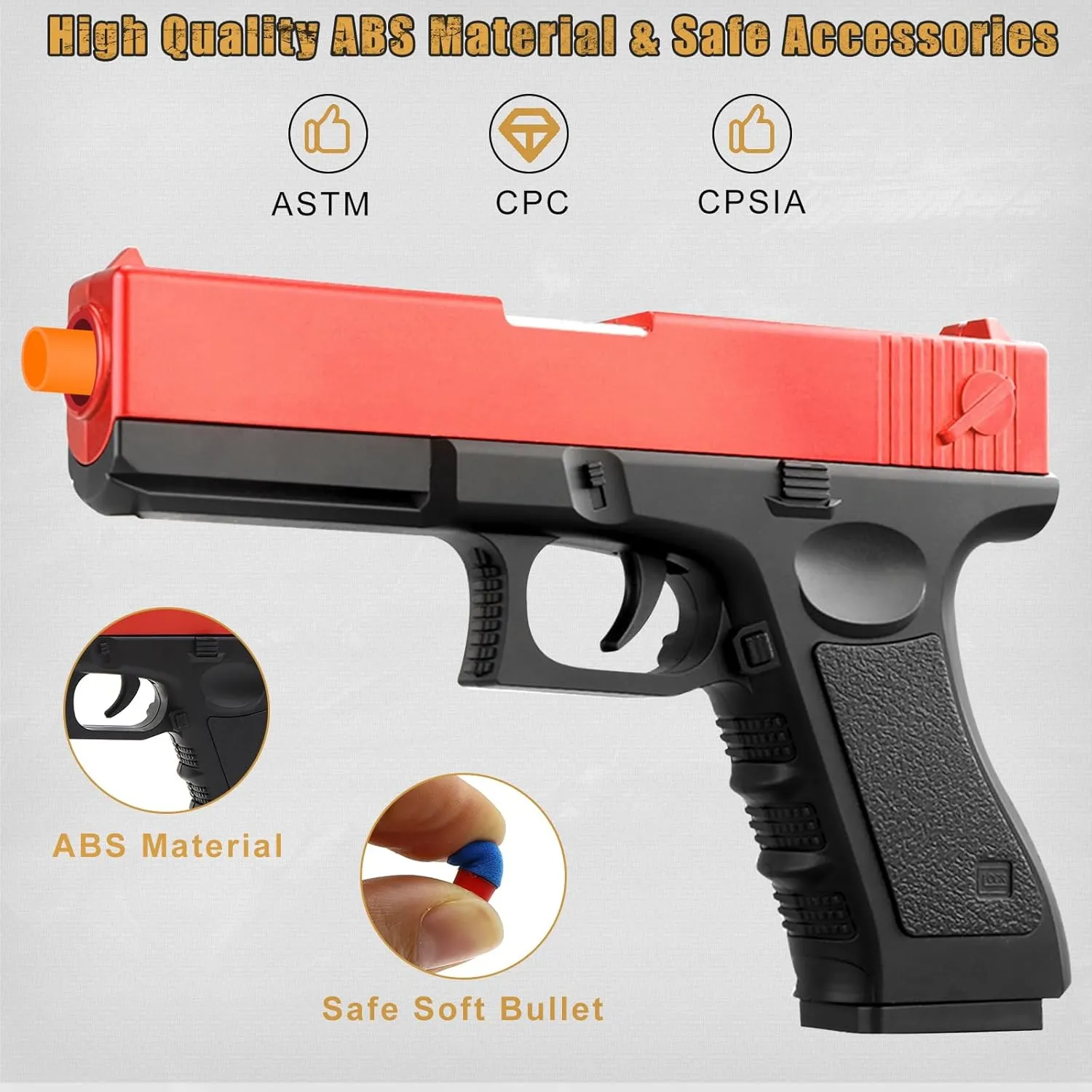 Foam Bullet Blaster Toy Guns with Shell Ejecting for Boys, Girls - Manual Reloading Soft Bullets - Educational Toys Model for Kids Gifts