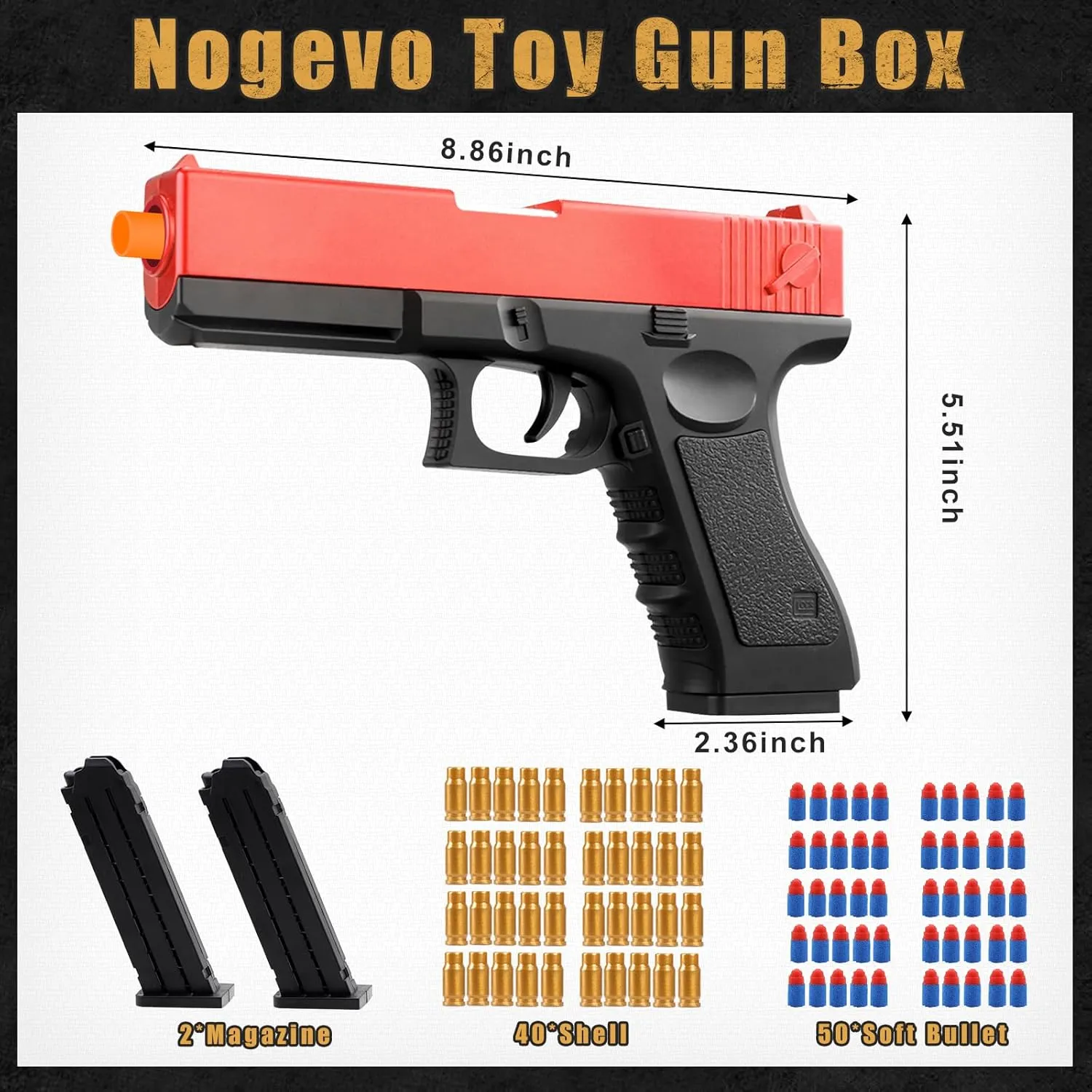 Foam Bullet Blaster Toy Guns with Shell Ejecting for Boys, Girls - Manual Reloading Soft Bullets - Educational Toys Model for Kids Gifts