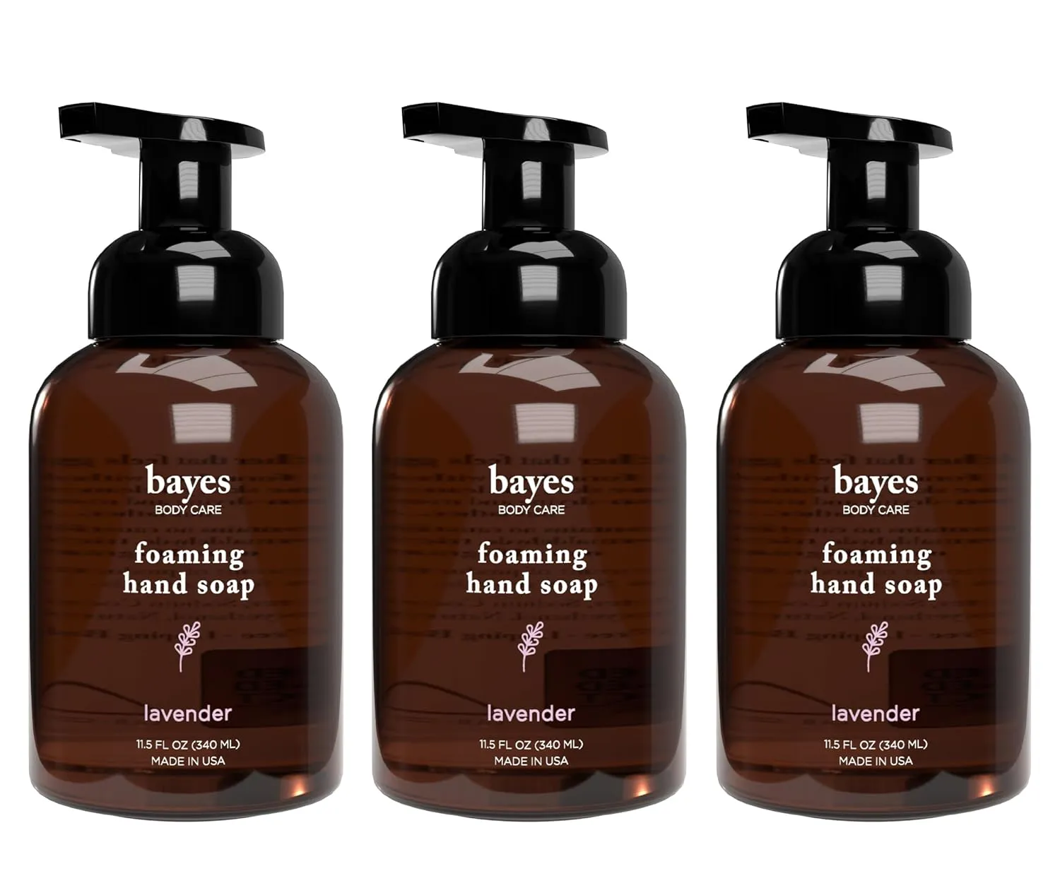 Foaming Hand Soap - Aromatic and Nourishing Hand Wash, Infused with Natural Essential Oils - USDA Certified Biobased - 11.5 Ounce, Lavender, 3 Pack