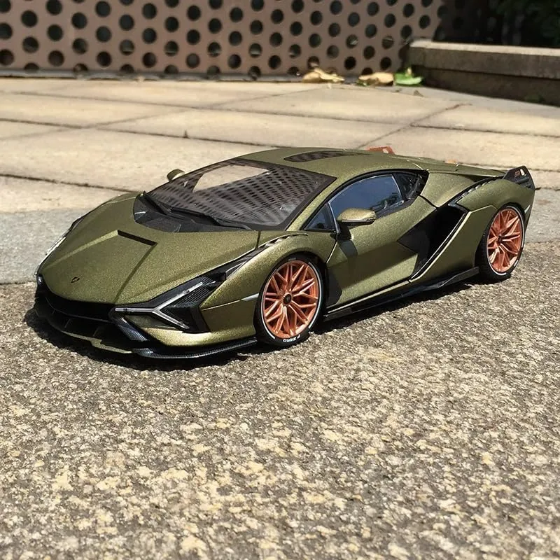 for BBURAGO for Lamborghini for Sian for FKP37 2019 Commemorative Sports Car Green 1:18 Truck Pre-Built Model