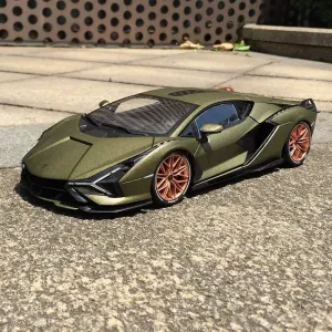 for BBURAGO for Lamborghini for Sian for FKP37 2019 Commemorative Sports Car Green 1:18 Truck Pre-Built Model