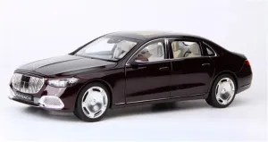 for NOREV for Mercedes for Benz for Maybach for S680 for X223 2021 Big Pie Wheel Wine Red 1:18 Car Pre-Built Model