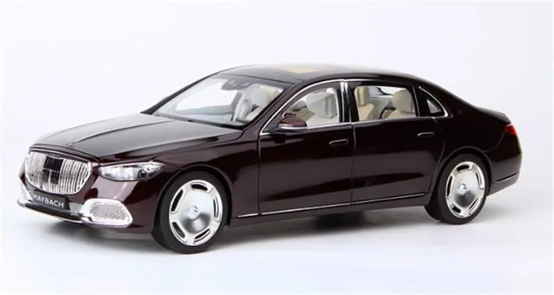 for NOREV for Mercedes for Benz for Maybach for S680 for X223 2021 Big Pie Wheel Wine Red 1:18 Car Pre-Built Model