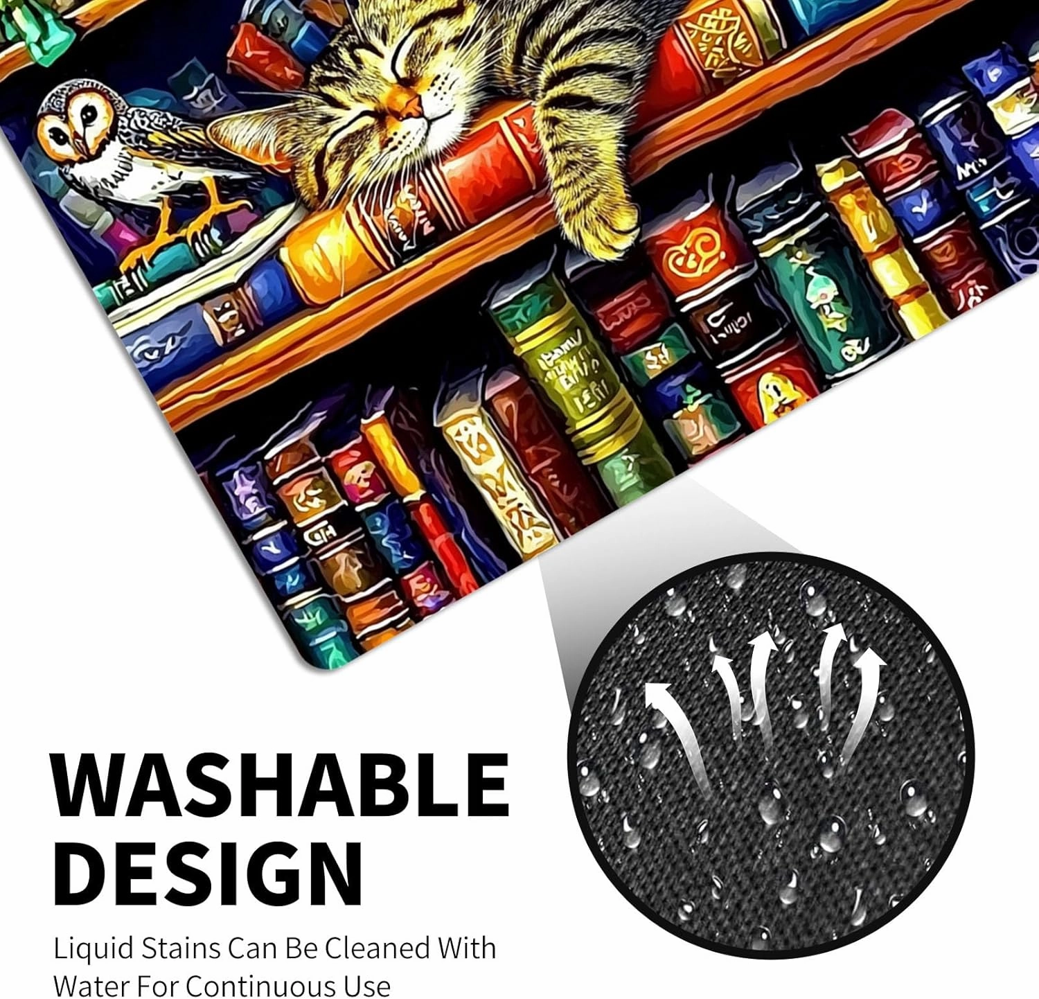 for Mtg Deck Box & Mtg Playmat, Tabby Cat Colorful Bookshelves Versatile Trading Card Storage Box Solution and Card Sleeves, Keep Your Cards Organized and Protected