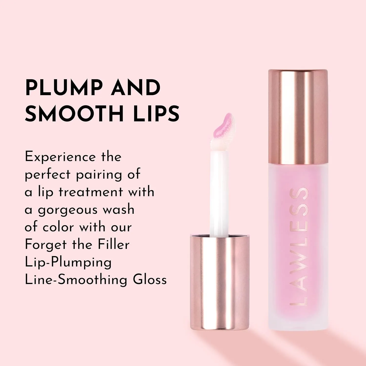 Forget the Filler Lip Plumping Line Smoothing Gloss - Strawberry Milkshake - Premium Volumizing Lip Gloss with Natural Ingredients Designed to Plump, Firm, and Hydrate Lips 0.11 oz